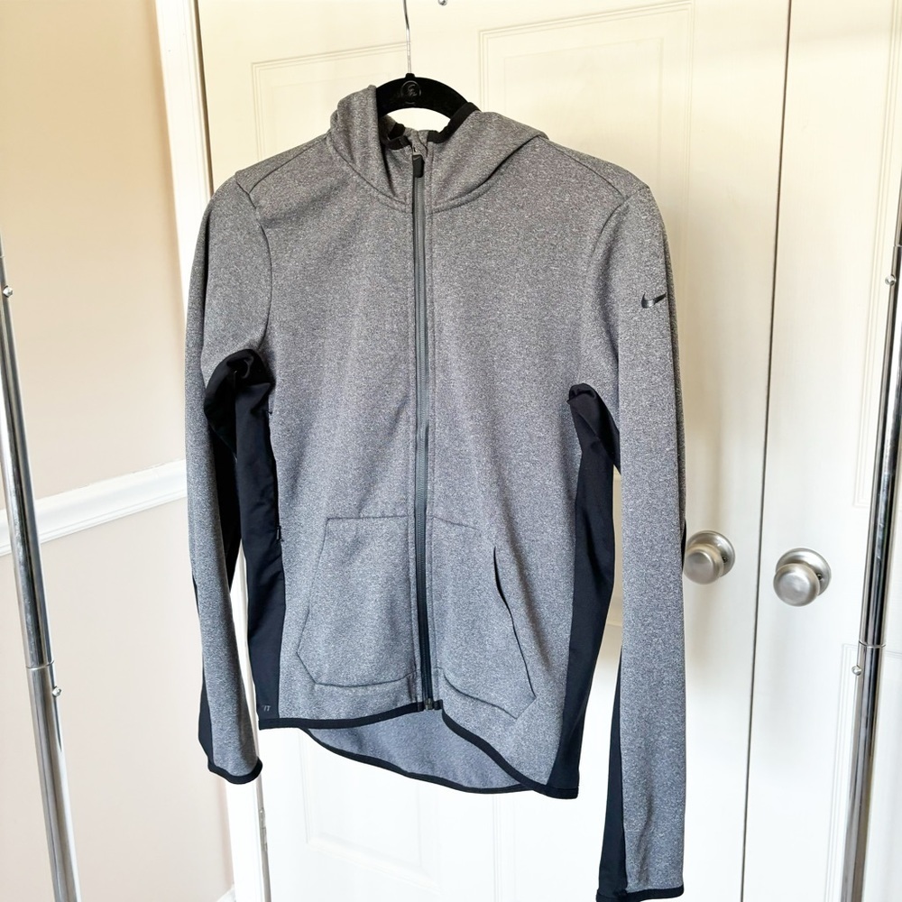 Nike Therma-Fit Grey Zip Front Hoodie Size Small